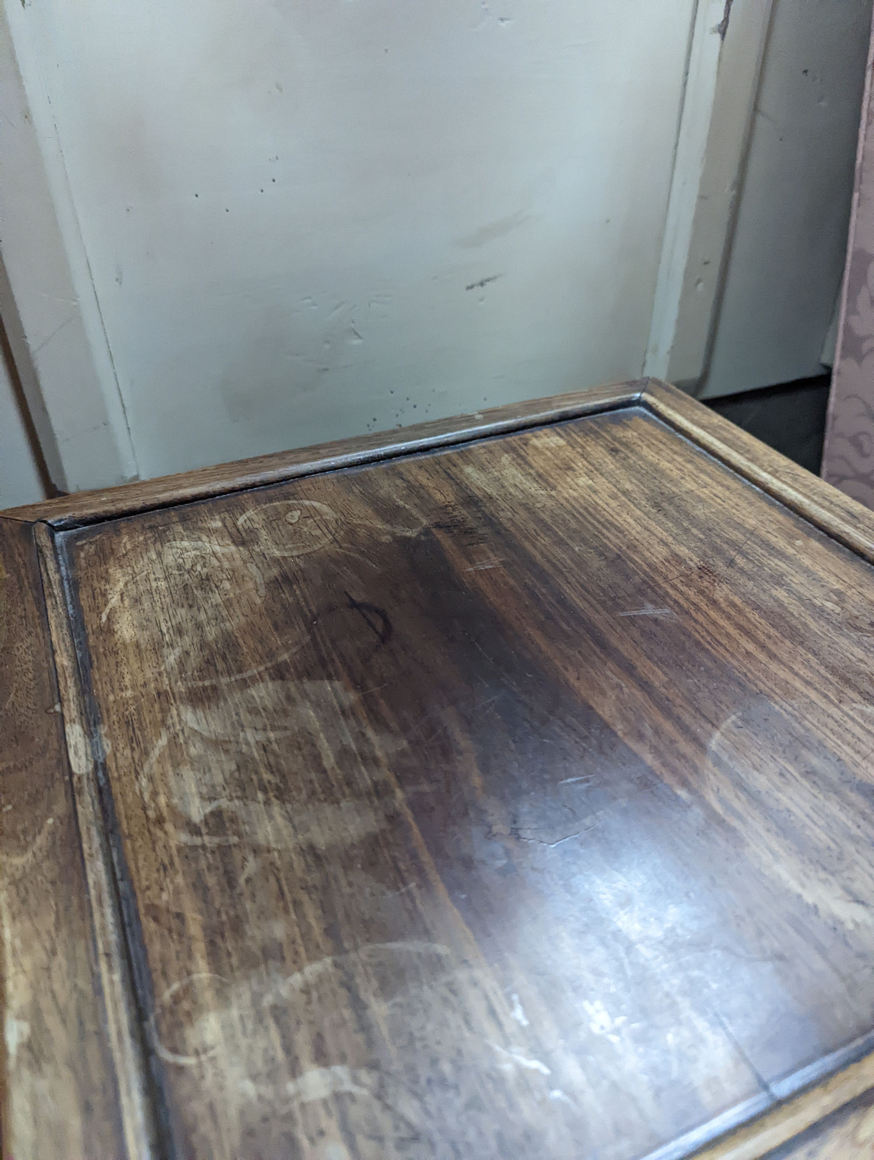 A Chinese hardwood two tier table, width 80cm, depth 38cm, height 80cm